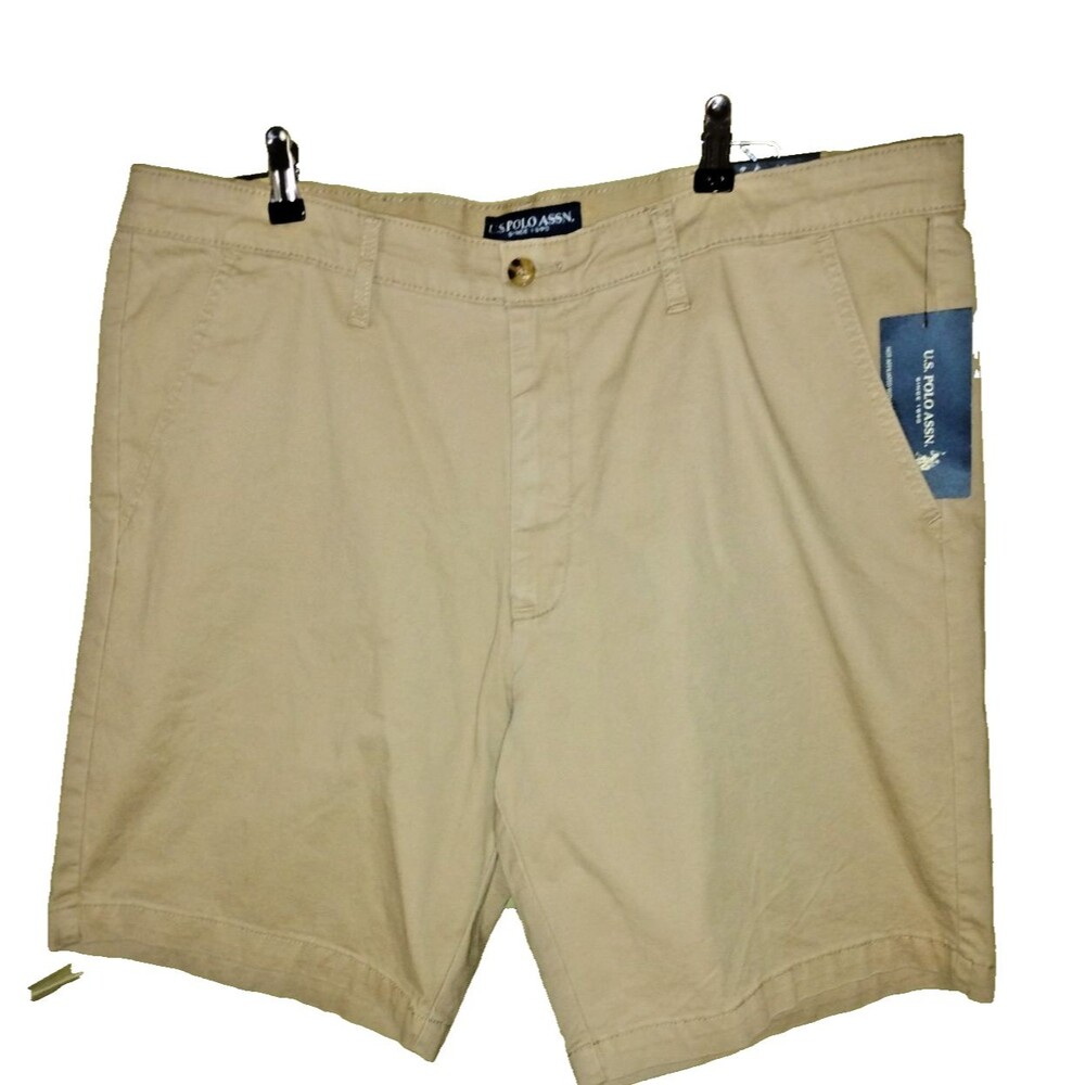 NEW NWT U.S. Polo Assn. Hartford Casual Khaki Shorts 40 Big Soft Cotton Stretch
